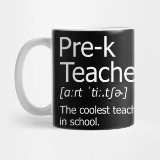 Funny pre k Teacher Meaning T-Shirt Awesome Definition Classic Mug